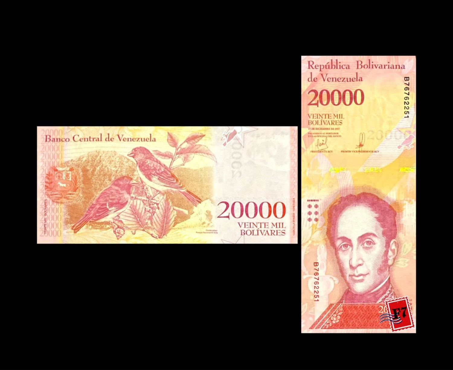 VENEZUELA 20 000 BOLIVARES 2016 -2017