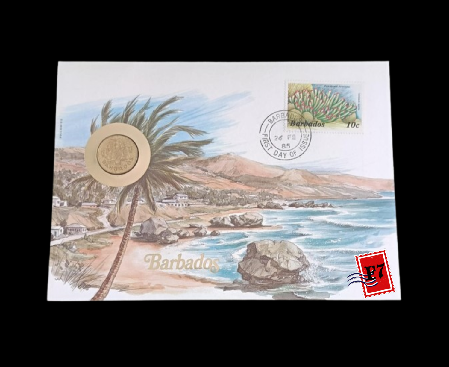 BARBADOS FDC WITH COIN