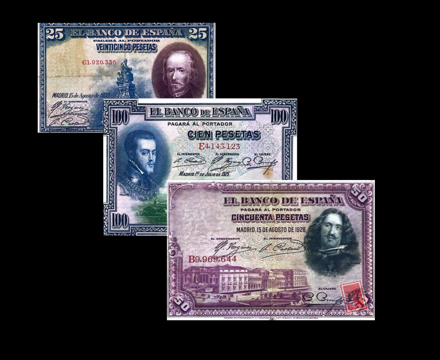 SPAIN SET (25/50/100) PESETAS